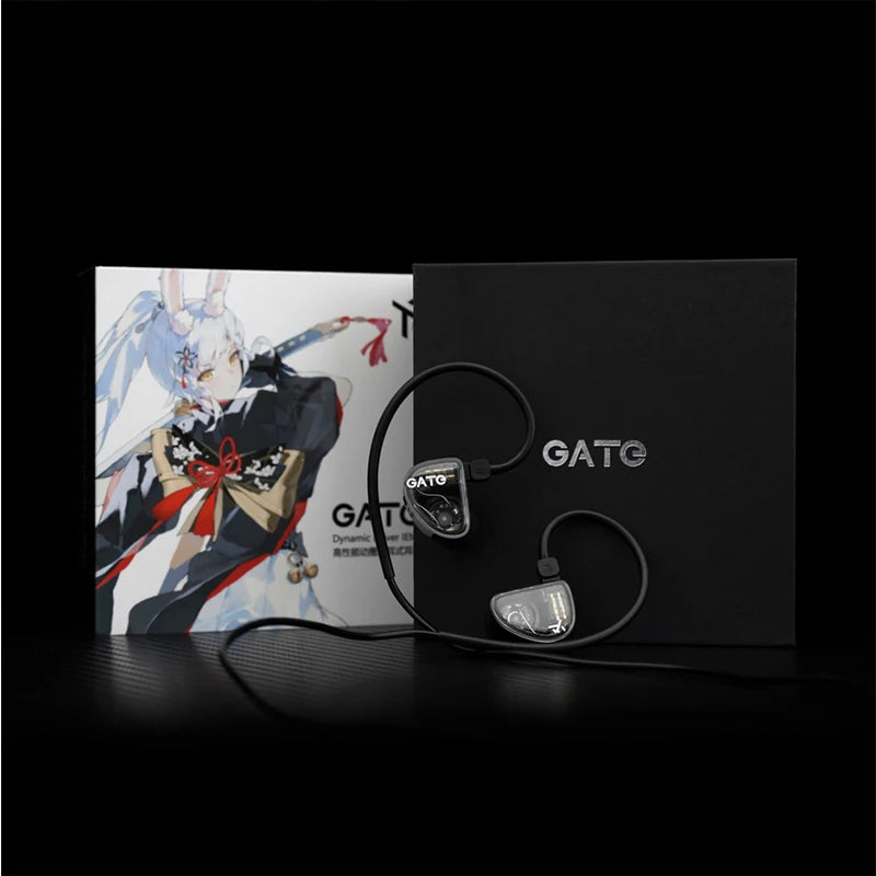 A pair of black wired in-ear headphones with silver accents displayed against a dark background.
