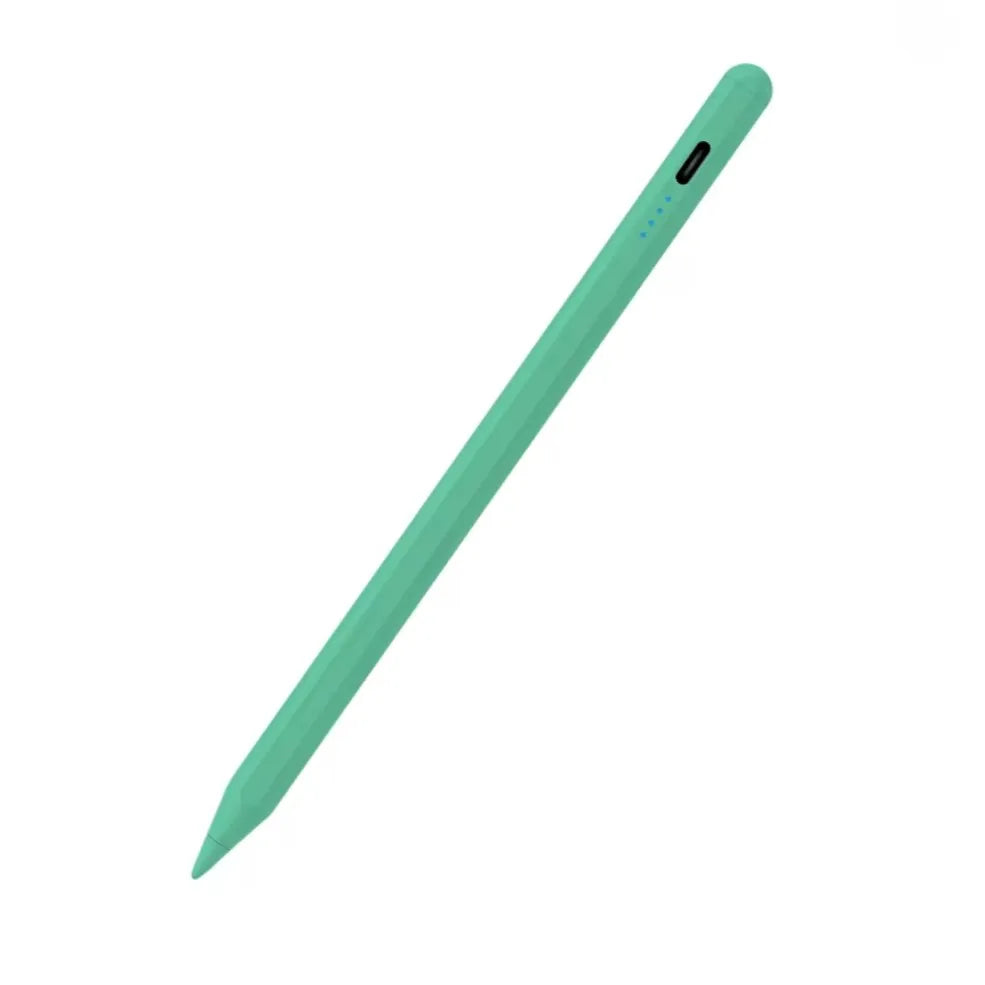 Un stylet capacitif vert clair de précision, montré en diagonale sur fond blanc.