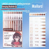 Languo collaboration painting journal pen set featuring a maid illustration and various colored pens