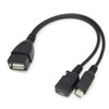 Black USB OTG adapter cable with a connector for Fire TV Stick and streaming devices