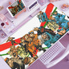 Anime-inspired XXL gaming mouse pad featuring characters in a dynamic scene with a non-slip rubber base