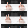 Demonstration of multifunctional gesture touch control features on a magnetic wireless keyboard case.