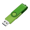 Grüner rotierbarer Metall-USB-Stick mit silbernem Anschluss