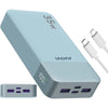 A light blue 35W fast charging power bank with an LED display and multiple USB ports.