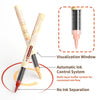A set of acrylic paint markers shown with features like a visualization window, automatic ink control system, and no ink sepa