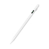 A white universal stylus pen with a black tip and grip, shown diagonally.