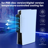 Ventilador de refrigeración blanco regulado por temperatura para consola PS5, con enfriamiento inteligente y doble velocidad.