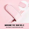 A pink A5 PU leather binder notebook with a magnetic buckle detail.