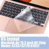 Klare Silikon-Tastaturabdeckung für ein MacBook Air mit US-Layout.
