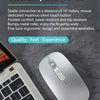 A silver AI voice typing mouse is shown next to a laptop keyboard.