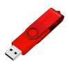 Roter Metall-USB-Stick mit rotierender Klemme und USB-Stecker