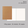 Blank 100g paper insert measuring 125x90mm, showing a brown cover and white page.