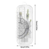 A transparent precision set of measuring tools with a graduated scale and various tips.