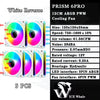 مروحة تبريد ARGB PWM بحوامل هيدروليكية وواجهة LED لـ White Reverse prism 6pro بطول 12 سم