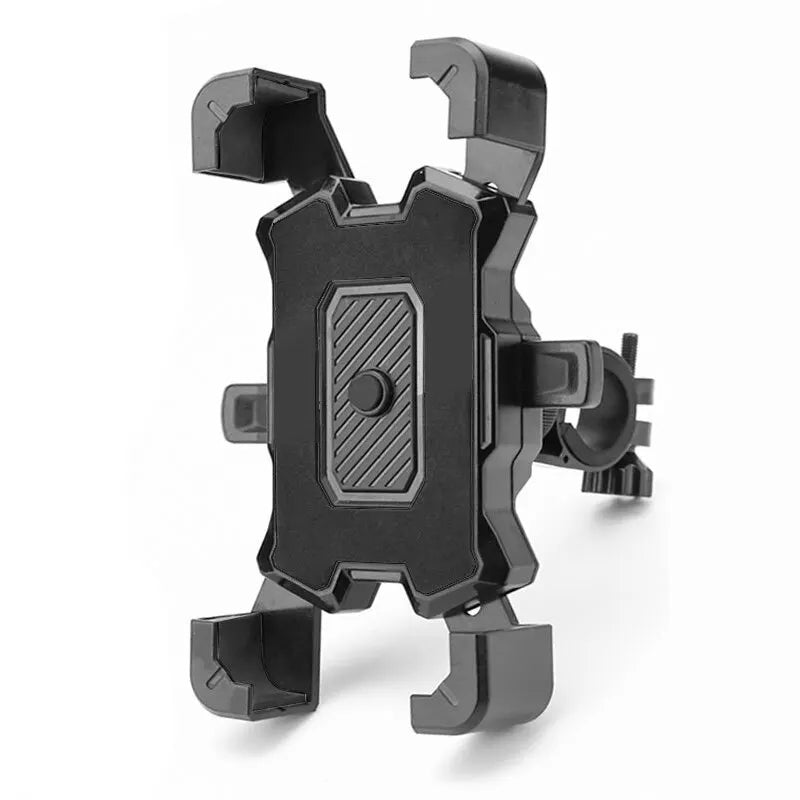 Black universal 360° rotating bike phone mount with shockproof grip