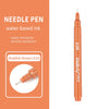 An orange needle pen with a fine tip, labeled 0.05, for water-based ink.