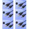 A set of black Mini USB cables shown in various orientations and close-ups.