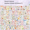 A collection of 50 sheets of aesthetic scrapbooking stickers featuring various nature and animal patterns