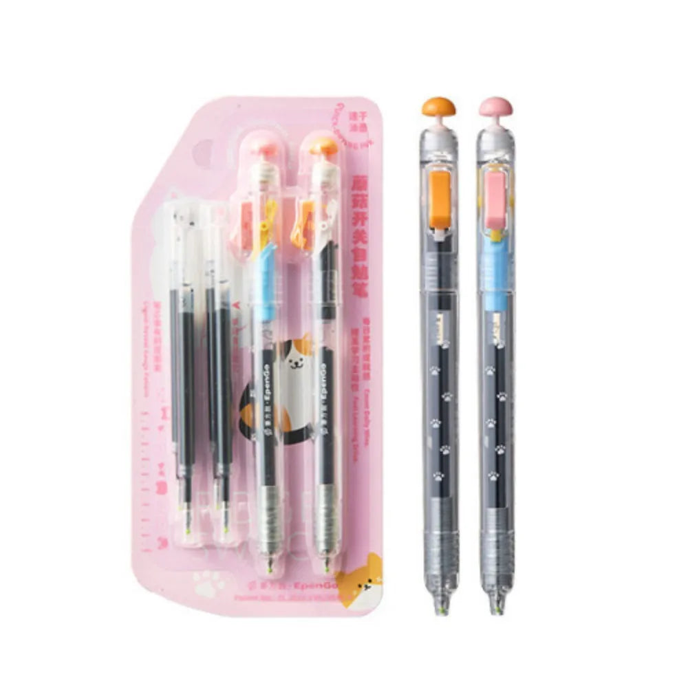 A set of color changing fidget pens packaged in a pink plastic holder.