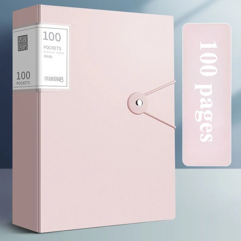 Pinke Box mit 100 Fächern, guter Organizer für transparente A4-Dokumente