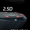 Close-up view of a black PTFE mouse skate featuring adhesive red dots for smooth gliding.