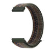 A close-up view of a dark gray nylon loop watch strap with a black buckle, showing the flexible band material.