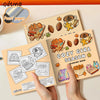 A set of coloring pages featuring cozy girl season themes and various patterns for an adult coloring book
