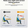 Diagram showing the difference between using and unused brackets for improving sitting posture during desk work.