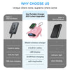 Comparison of a 2025 upgraded portable charger and a 2023 old model with features like LED display and fast charging