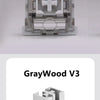 GrayWood V3 linear mechanical keyboard switches shown in a close-up view.