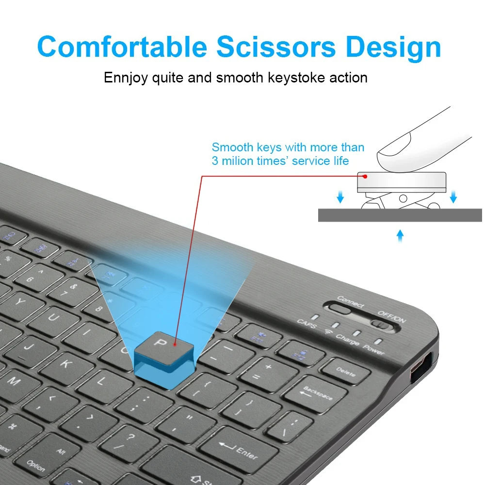 Nahaufnahme einer Laptop-Tastatur mit Scherenmechanismus-Design für komfortable Tippbewegung