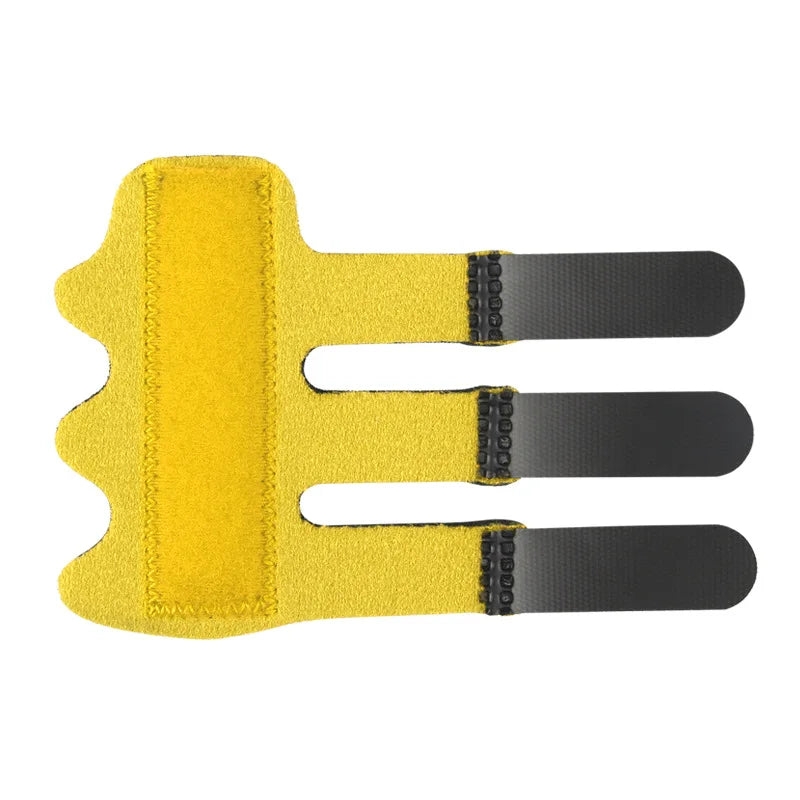 Yellow adjustable finger splint for pain relief and support