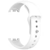 A white silicone replacement strap for a Mi Band watch, shown from the side.