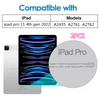 A 2-pack of tempered glass screen protectors for iPad Pro models A2435, A2761, and A2762.