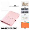 Pink A5 PU leather binder notebook with 80 sheets of blank paper and various refills