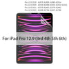 Gros plan d'un film protecteur PET mat pour iPad, montrant divers codes produits.