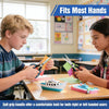 Two students use a multipurpose stainless steel scissors set to cut paper for an activity.