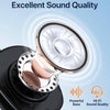 Close-up of a silver and rose gold speaker component demonstrating excellent sound quality and powerful bass.
