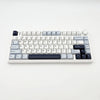 A white AULA F75 75% wireless mechanical gaming keyboard with RGB hot-swappable switches