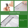 Installation steps showing how to attach a portable laptop keyboard riser stand to a device.