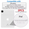 A white iPad Pro 11 screen protector is shown next to compatibility information and a packaging disk.