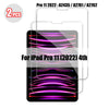 Two tempered glass screen protectors for iPad Pro 11 (2022) models A2435 / A2761 / A2762