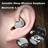 A close-up of an invisible sleep wireless Bluetooth 5.3 earphone being shown in various forms.