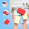 A hand holds a set of 24 red and light colored gift boxes for jewelry, showcasing elegant bow details.
