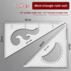 Two pieces of a 45cm triangle ruler suit including a 30 degree straight angle ruler and a 45 degree isosceles triangle ruler
