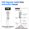 Instruction manual for the F08 Magnetic Selfie Stick tripod and mount