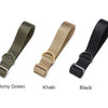 Three adjustable tactical sling adapters in Army Green, Khaki, and Black.