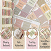 Large print self-adhesive Bible tabs with various scripture passages and themes for easy navigation