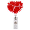 Rotes glitzerndes Herz-Anhänger-Lanyard mit Herzschlag-Design
