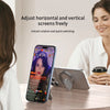 A close-up of a smartphone mounted on a magnetic phone stand, demonstrating easy rotation and switching.